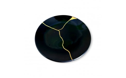 【選べるカラー】 丸小皿  金継ぎデザイン ［NF144］