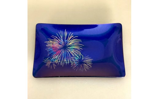 角小皿 花火 マジョブルー ［NF131］