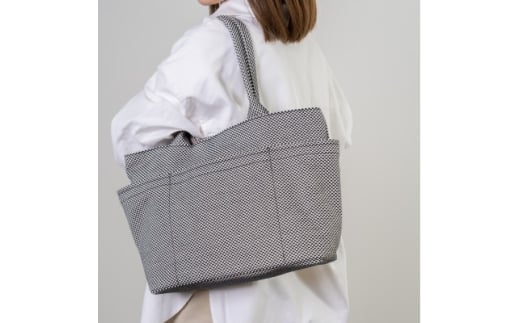 三河木綿刺し子織　sasicco 　ポッシュトートL　消防刺子【1691721】