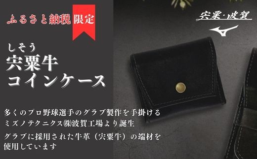 AO77　宍粟牛 コインケース　【 財布 小銭入れ ミズノテクニクス ミズノ  グラブ グローブ 宍粟牛 牛革 限定 ふるさと納税限定 シンプル スマート ビジネス 就職 祝い 贈り物 プレゼント 】