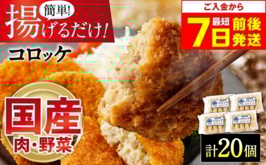 【年内発送】【スピード発送】モリタ屋オリジナル冷凍コロッケ 計20個(5個入り×4) 惣菜 お弁当 パーティー 揚げ物 冷凍コロッケ 惣菜コロッケ ころっけ コロッケ おかず コロッケコロッケ じゃがいもコロッケ セット 詰め合わせ 手造り 送料無料 プレゼント プチギフト おすすめ お弁当 冷凍食 大阪府高槻市/株式会社ミートモリタ屋 [AOAI038]