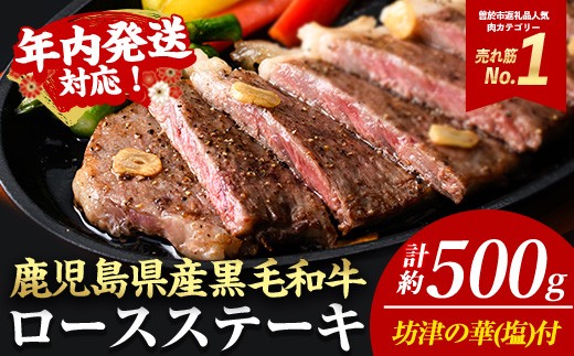 【年内発送】＜2枚・計約500g＞4等級以上！鹿児島県産黒毛和牛ロースステーキ2枚セット 黒毛和牛 ステーキ 冷凍【ナンチク】A780-v04-N