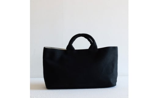 三河木綿刺し子織　sasicco 　フナガタトートミニ　黒【1690845】