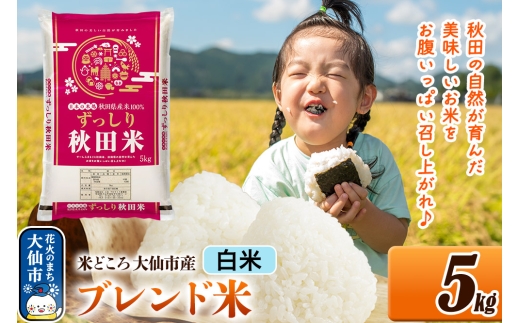 新米 米 令和7年産 米どころ 秋田県大仙市産 ブレンド米[白米]5kg(5kg×1袋)