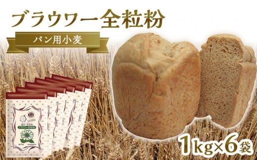 パン用の小麦全粒粉「ブラウワー全粒粉」1kg×6袋 788902 - 香川県坂出市