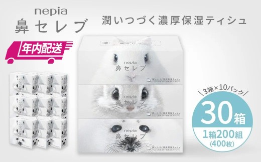 【年内配送】ネピア鼻セレブティシュ3箱×1