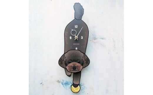 チョコプードル-犬の振り子時計 C-CD-163A