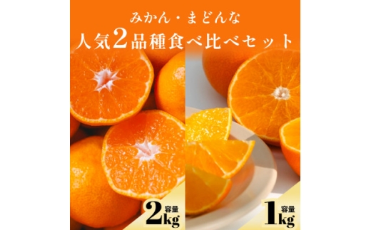 愛媛みかん2kg+まどんな1kg 人気2品種食べ比べ＜C70-110＞【1683877】