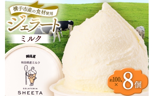 ジェラート ミルク 約100g×8個 1959613 - 秋田県横手市