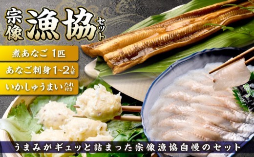 宗像漁協セット（いかしゅうまい、あなご刺身、煮あなご）【宗像漁協】_HA1519 1495672 - 福岡県宗像市
