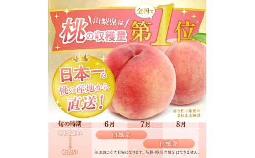 山梨県甲州市のふるさと納税 味自慢桃【訳あり品】を感謝込めて朝どれでお贈りします！約2kg（4～8玉）【2026年発送】（LMS）A07-415 【桃 もも モモ 令和8年発送 期間限定 山梨県産 甲州市 フルーツ 果物】