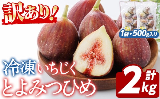 訳あり！冷凍 いちじく とよみつひめ (計2kg・500g×4袋) 冷凍 いちじく イチジク フルーツ 果物 くだもの 福岡限定 オリジナルブランド シャーベット コンポート パンケーキ 訳アリ 真空パック 小分け 【農産物直売所ほたるの里】as52-016