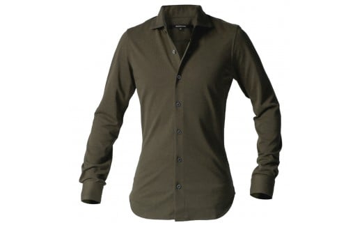 DJS-002 decollouomo メンズドレスシャツ長袖（生地／コンコルド）オリーブ／XLサイズ 2417419 - 和歌山県和歌山市