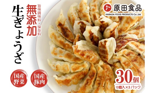 ハナちゃん生ぎょうざ 冷凍餃子 30個セット｜大阪 交野市 餃子 ぎょうざ ギョーザ 水餃子 簡単 羽付き 焼くだけ 国産素材 生ぎょうざ おかず 羽根つき餃子 [0270]