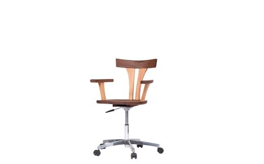 オフィスチェア 回転 JSR-WC1226X オーク ウォールナット  /  しつらいシリーズ ワークチェア オフィス 椅子 1脚 いす イス ノンストップ塗装 和 モダン ノスタルジック ナチュラル 板座 木製 リビング ダイニング デザインチェア 北欧 おしゃれ 木製椅子 木製チェア 食卓椅子 飛騨市