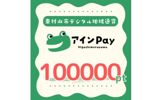 東村山市デジタル地域ポイント『アインPay』100,000ポイント【1693156】 2421591 - 東京都東村山市