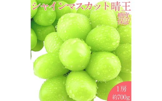 晴王 シャインマスカット晴王 1房 約700g 【先行予約:2026年7月上旬～8月下旬発送予定】 岡山県産 種無し 皮ごと食べる みずみずしい 甘い フレッシュ 温室栽培 晴れの国 おかやま 果物大国 満天フルーツ 冷蔵 岡山県 倉敷市