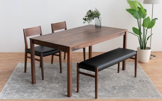 DT01 DC01 BC01 4点 ダイニングセット ウォールナット オールマイティブラック テーブル 椅子 ベンチ