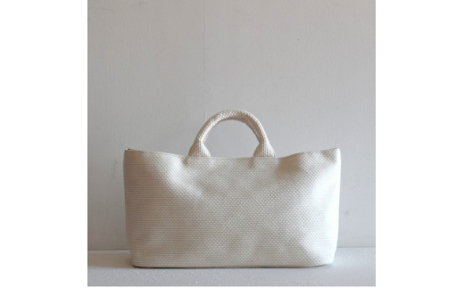三河木綿刺し子織　sasicco フナガタトートミニ　生成【1691069】
