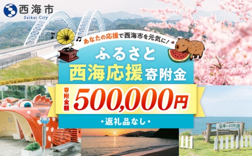 【返礼品なし】 長崎県 西海市 ふるさと応援寄附金（500,000円分） [CZZ039]