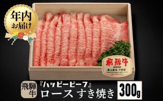 【12月配送】飛騨牛 A5等級 ロース ３００g 年内発送 すき焼き 飛騨牛 ブランド牛 Ａ5ランク ハッピープラス 飛騨高山 JQ009VC12