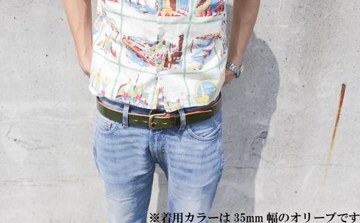 【minca】幅35mmベルト 栃木レザーの希少な「ハーネスレザー」使用の贅沢な1枚革のレザーベルト/レッド/HL-B02/RED/minca　567【小物 ファッション 人気 おすすめ 】