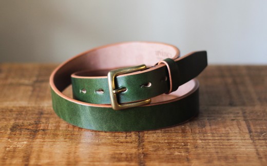 【minca】幅30mmベルト/36インチ  栃木レザーの希少な「ハーネスレザー」使用の贅沢な1枚革のレザーベルト/オリーブ/HL-B01/OLIVE/minca　600【小物 ファッション 人気 おすすめ 】 700608 - 栃木県栃木市