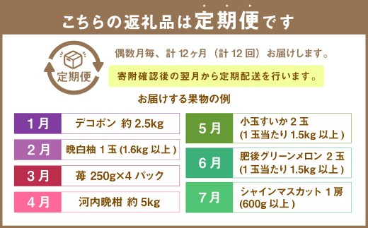【年12回定期便】熊本県産フルーツ堪能定期便