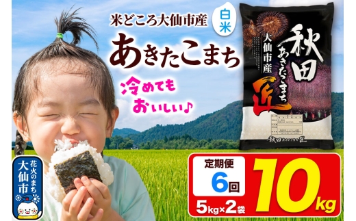 《定期便6ヶ月》米【白米】秋田県大仙市産 あきたこまち 精米 10kg（5kg×2袋）令和7年産