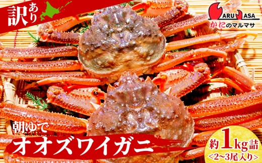 【 朝ゆで 】訳ありオオズワイガニ 1.0kg詰 道産品 オオズワイ ズワイガニ ずわい蟹 カニ 蟹 規格外品 不揃い 訳アリ 訳有り
