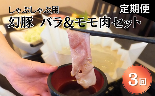 【毎月定期便】信州 飯田 ブランド豚「幻豚」しゃぶしゃぶ 用 バラ & モモ (合計1kg) セット【全3回】 | 豚肉 ポーク お肉 しゃぶしゃぶ 肉 信州 長野県 飯田市