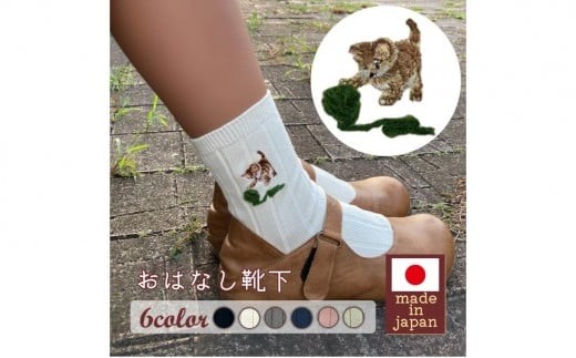おはなし靴下 ギフトボックス 毛糸とネコ キッズ