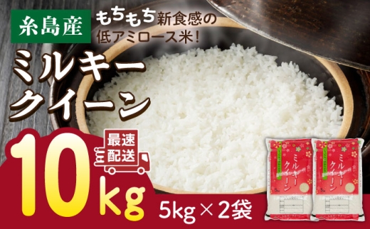 【7分搗き】【精米方法が選べる！】【令和7年産】ミルキークイーン 10kg（5kg×2袋） 糸島 / 玄米・精米専門店 新飼宗一郎商店 [ADE002-2] 608226 - 福岡県糸島市