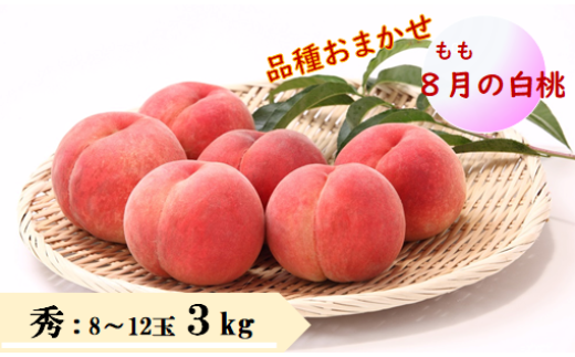 08-08-004　8月品種おまかせ白桃 3kg