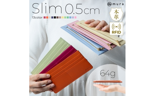 ミモザイイエロー MURA わずか5mmの薄型 長財布 レディース 本革 財布 革 薄い 薄型長財布 小銭入れ サフィアーノレザー カード入れ 薄型 スリム おしゃれ かわいい さいふ シンプル 軽量 磁気防止 スキミング防止 ブランド プレゼント ギフト10000円 1万円 岐阜県 大垣市 2525114 - 岐阜県大垣市