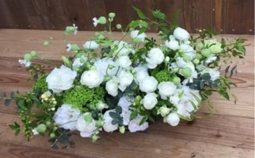 アレンジメント Mサイズ_ホワイト/グリーン系