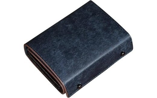 メンズ二つ折り財布 濃藍　【11100-1993】