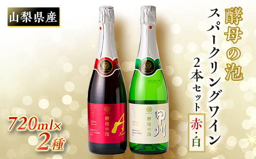 山梨県産ベーリーA種と甲州種から造った辛口スパークリングワイン2本セット＜マンズワイン＞_山梨県産 ベーリーA 甲州 ワイン スパークリングワイン マンズワイン 白 赤 お酒 セット 飲み比べ 人気 おすすめ 送料無料【1217900】