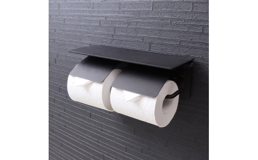 【ダークモルタルグレー】トイレットペーパーホルダー2連 Blan ブラン 選べる トイレ トイレットペーパー ホルダー インテリア 家具 新居 賃貸 収納 小物 おしゃれ DIY お手入れ 簡単 完成品 兵庫 兵庫県 小野市
