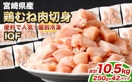 ＜鶏むね肉 250g×42パック 計10.5kg＞翌月末迄に順次出荷  鶏肉 お肉 むね肉 ムネ肉 小分けパック 冷凍