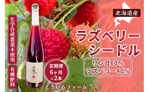 【6回定期便】【北海道産 ラズベリー りんご】ラズベリーシードル 2本