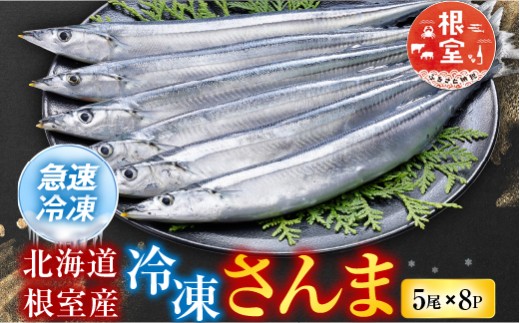 C-76001 【北海道根室産】冷凍さんま5尾×8P(計40尾)