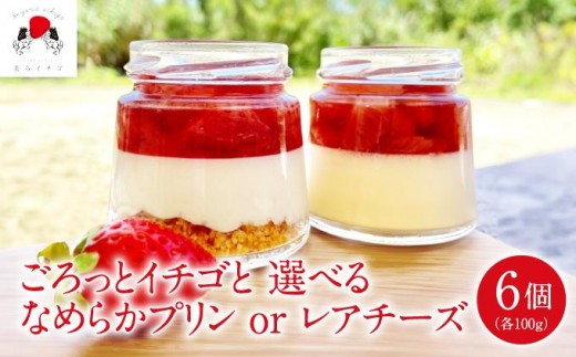 選べる！ごろっとイチゴとなめらかプリンorレアチーズ（南城市／美らイチゴ） I いちご プリン スイーツ セット 美らイチゴ デザート ご当地 ス