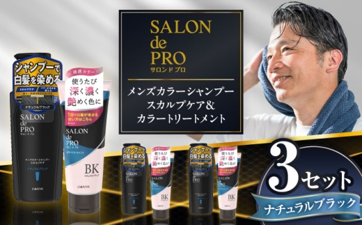ダリヤ サロンドプロ メンズカラーシャンプー・カラートリートメント 各3個セット【ナチュラルブラック】 / 稲沢市 / 日興商事株式会社 [BMBK009-02]
