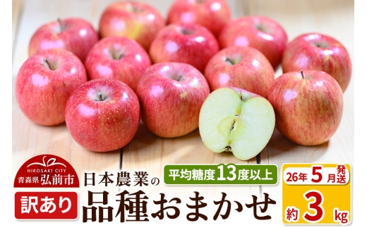 【26年5月発送】りんご 平均糖度13度以上！ 品種おまかせ 約3kg 訳あり CA貯蔵 クール便 青森 果物 フルーツ 林檎 リンゴ くだもの 不揃い 規格外 [りんご 品種おまかせ 訳あり 青森 果物 フルーツ 林檎 リンゴ くだもの 不揃い 規格外]