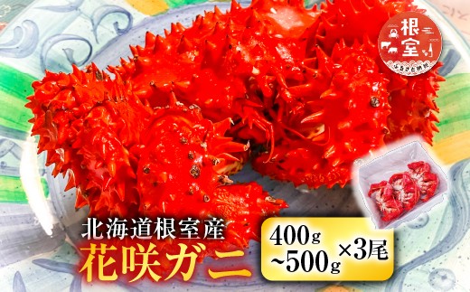 B-11119 【北海道根室産】花咲ガニ400～500g×3尾