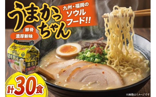 インスタントラーメン うまかっちゃん 濃厚新味 5食パック 6セット 計 30食 [地域商社ふるさぽ 福岡県 筑紫野市 21761455] ラーメン 博多ラーメン  インスタント とんこつ 即席ラーメン 袋麺 まとめ買い ラーメン詰め合わせ