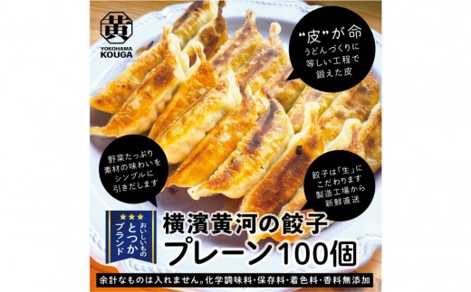 【 ぎょうざの横濱黄河 】野菜たっぷり！冷凍生餃子 プレーン100個