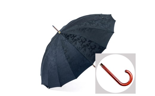 【トンボ洋傘前原光榮商店】レディース「ラルフ」手元：楓ストレート（名入れ可）(カラー：ブラック)