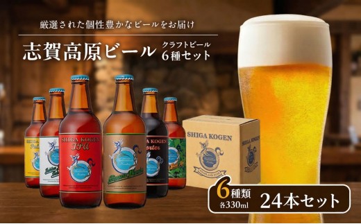 玉村本店 志賀高原ビール24本セット 【 クラフトビール 志賀高原ビール 飲み比べセット ビール 詰め合わせ セット 地ビール 飲み比べ 黒ビール IPA ipa ペールエール ギフト 酒 お酒 アルコール 飲料 志賀高原 長野県 長野 】